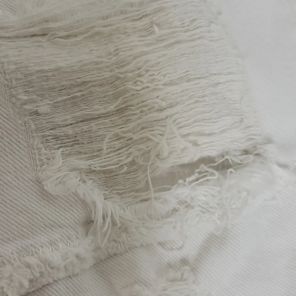 7 For All Mankind Natural Denim Cropped Ankle Distressed Jeans Size 24 - Picture 11 of 12